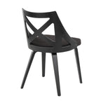 Charlotte Chair - Set of 2 - Black Wood, Charcoal Fabric