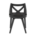 Charlotte Chair - Set of 2 - Black Wood, Charcoal Fabric