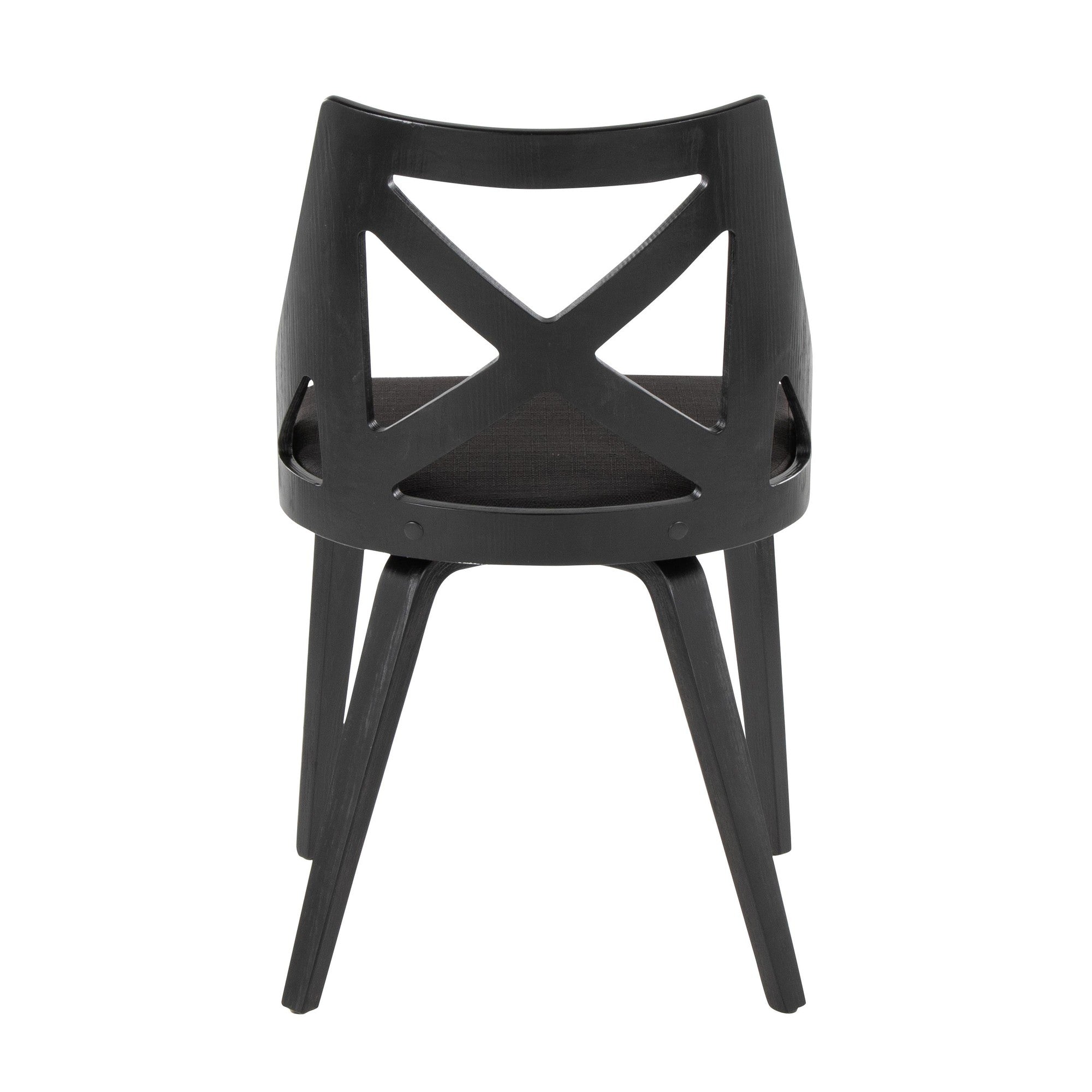 Charlotte Chair - Set of 2 - Black Wood, Charcoal Fabric