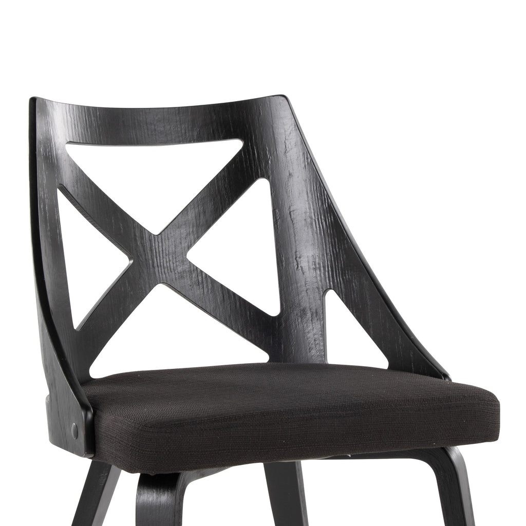 Charlotte Chair - Set of 2 - Black Wood, Charcoal Fabric