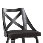 Charlotte Chair - Set of 2 - Black Wood, Charcoal Fabric
