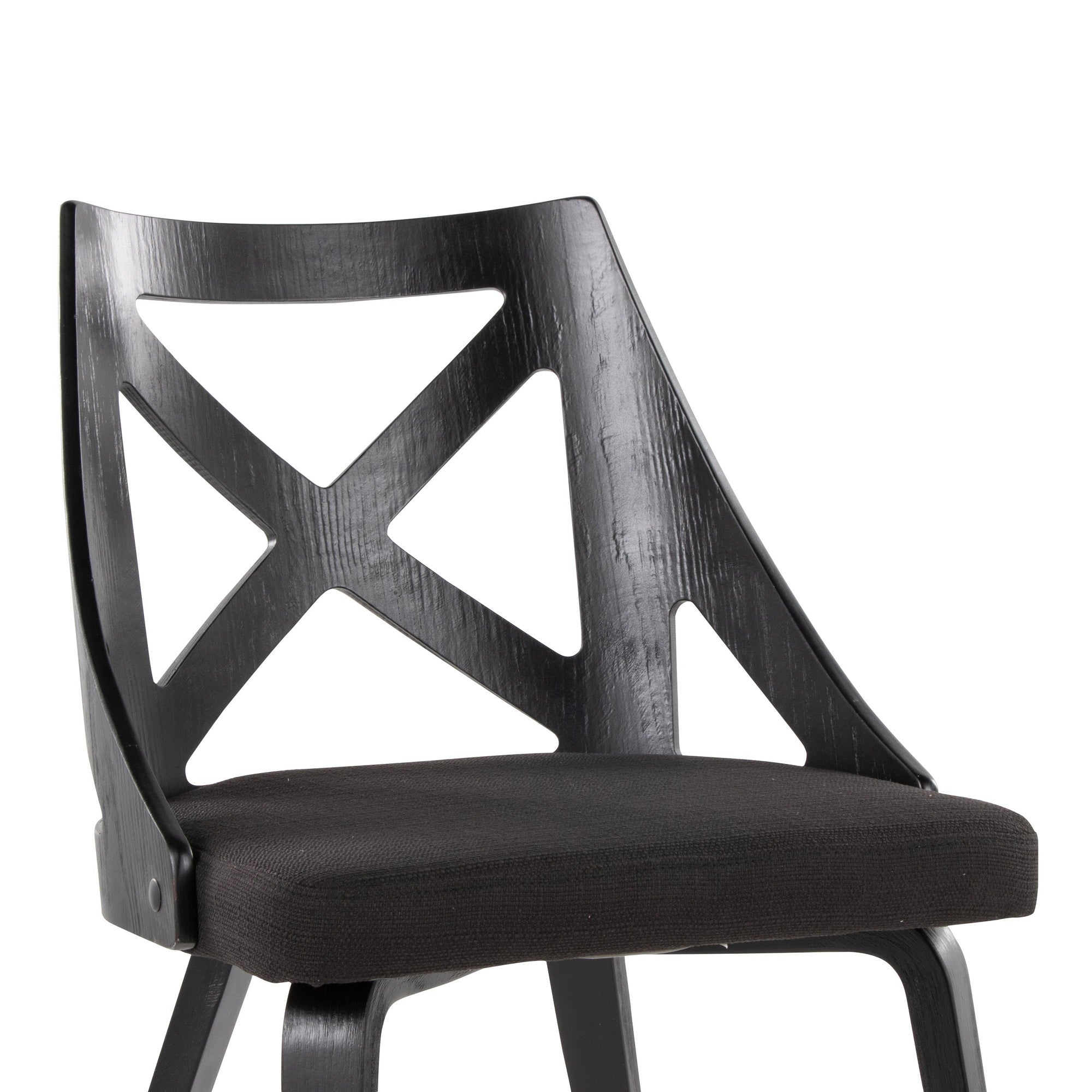 Charlotte Chair - Set of 2 - Black Wood, Charcoal Fabric