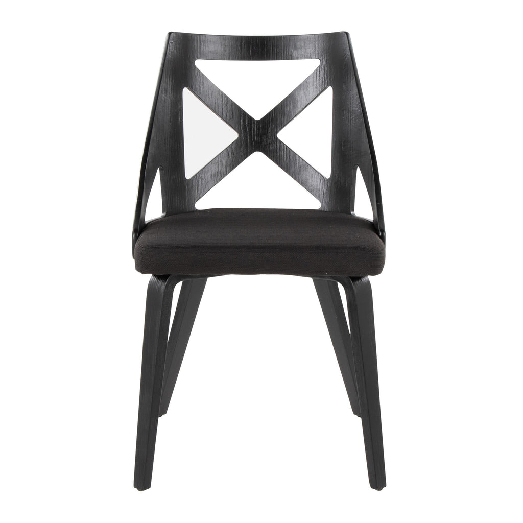 Charlotte Chair - Set of 2 - Black Wood, Charcoal Fabric