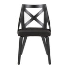 Charlotte Chair - Set of 2 - Black Wood, Charcoal Fabric