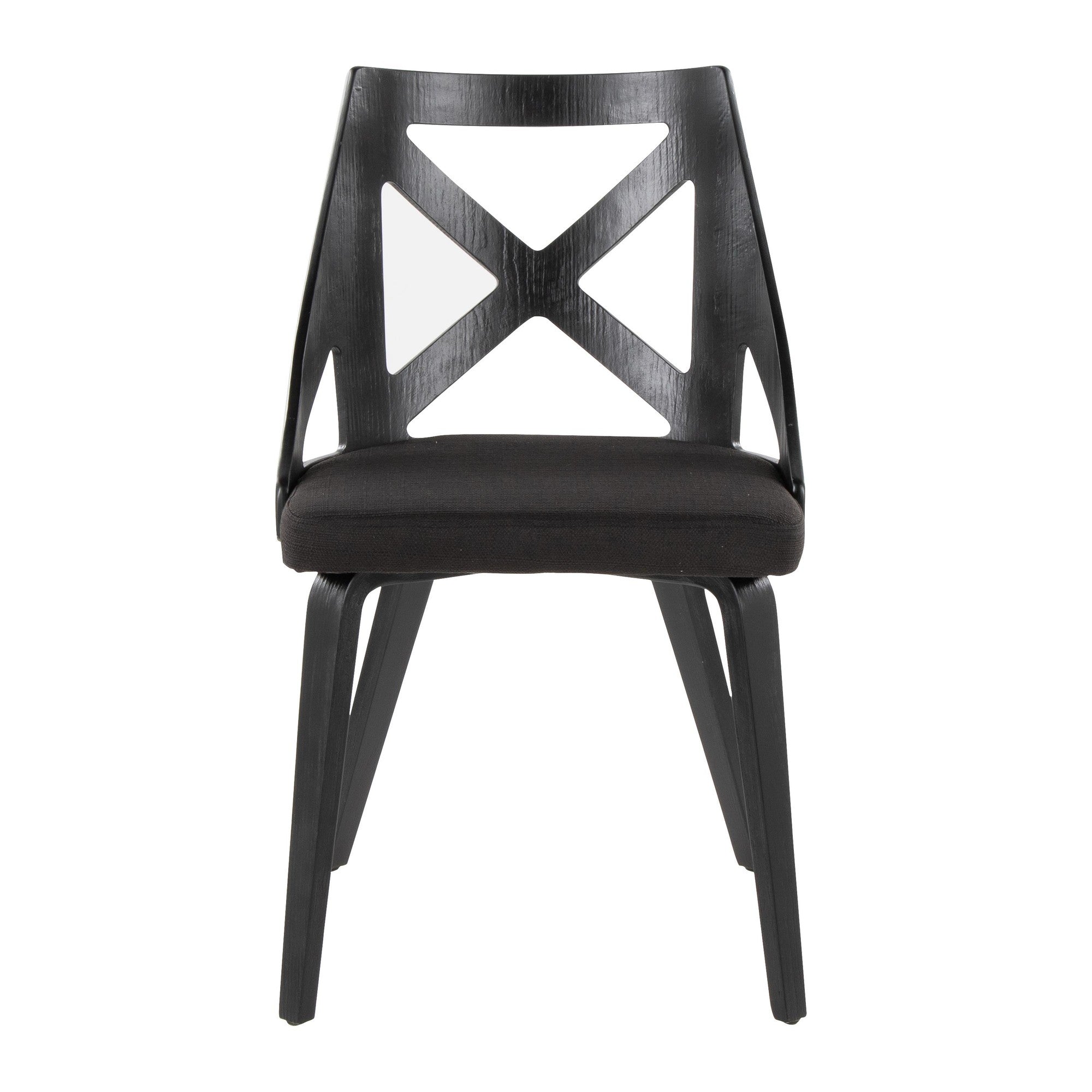 Charlotte Chair - Set of 2 - Black Wood, Charcoal Fabric