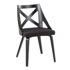 Charlotte Chair - Set of 2 - Black Wood, Charcoal Fabric