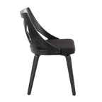 Charlotte Chair - Set of 2 - Black Wood, Charcoal Fabric