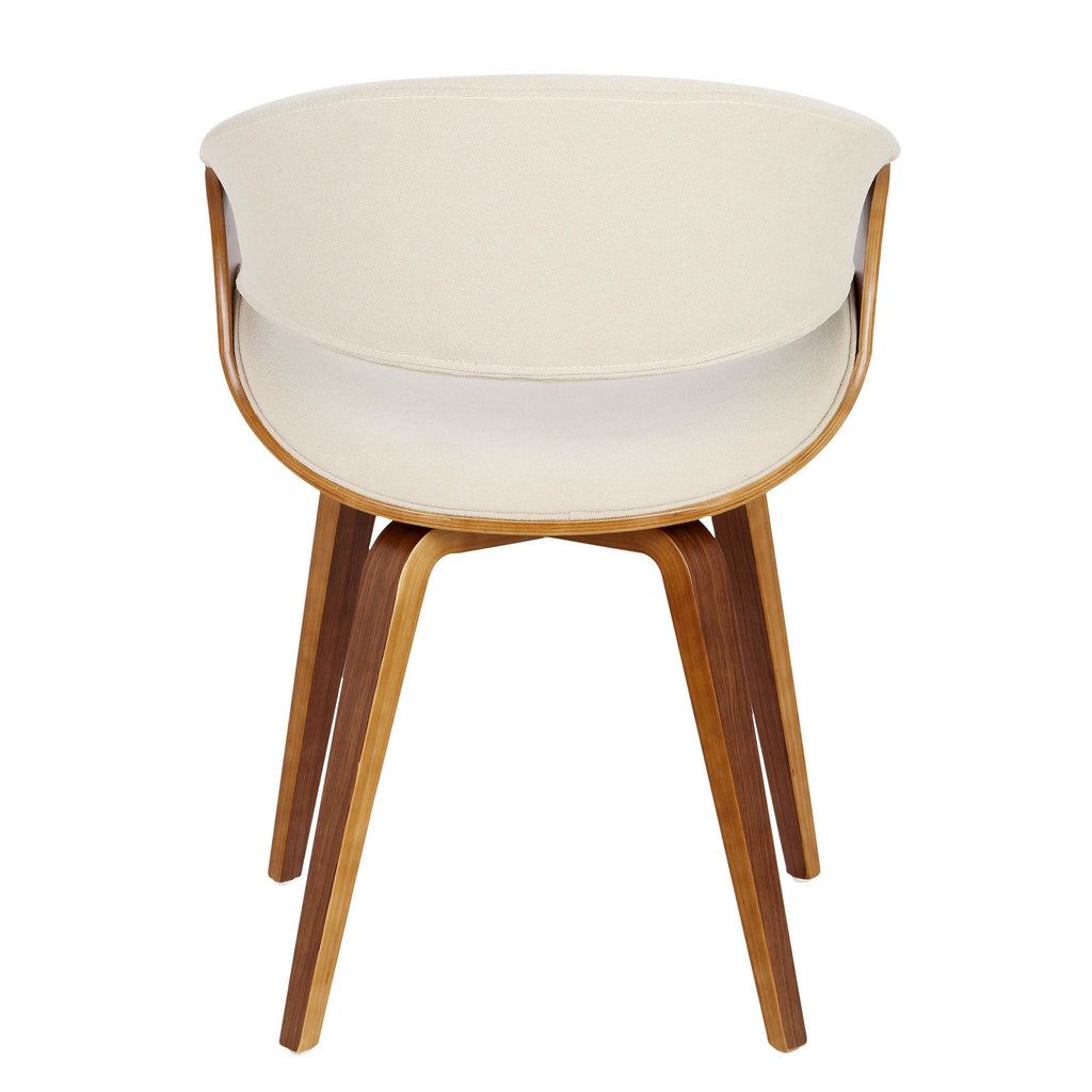 Curvo Chair - Set of 2 - Walnut Wood, Cream Fabric