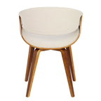Curvo Chair - Set of 2 - Walnut Wood, Cream Fabric