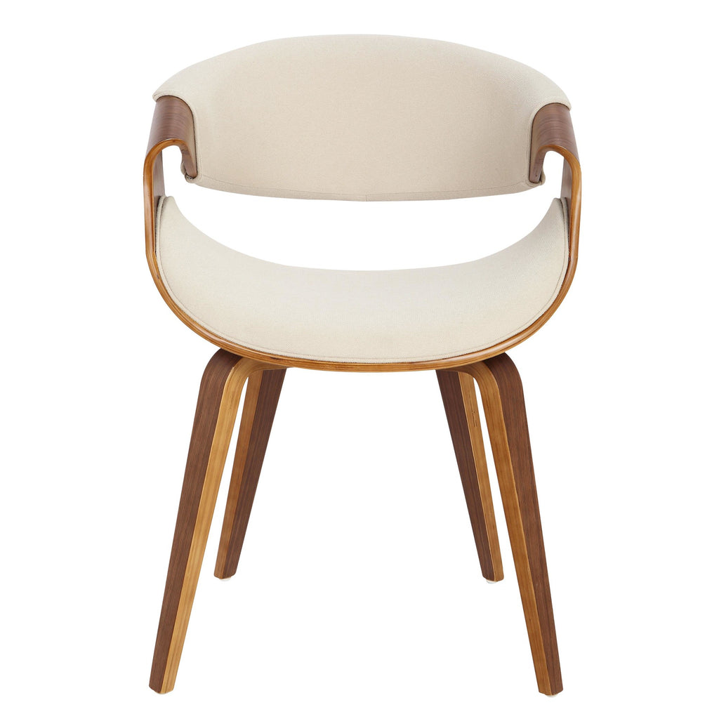 Curvo Chair - Set of 2 - Walnut Wood, Cream Fabric
