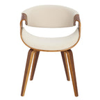 Curvo Chair - Set of 2 - Walnut Wood, Cream Fabric