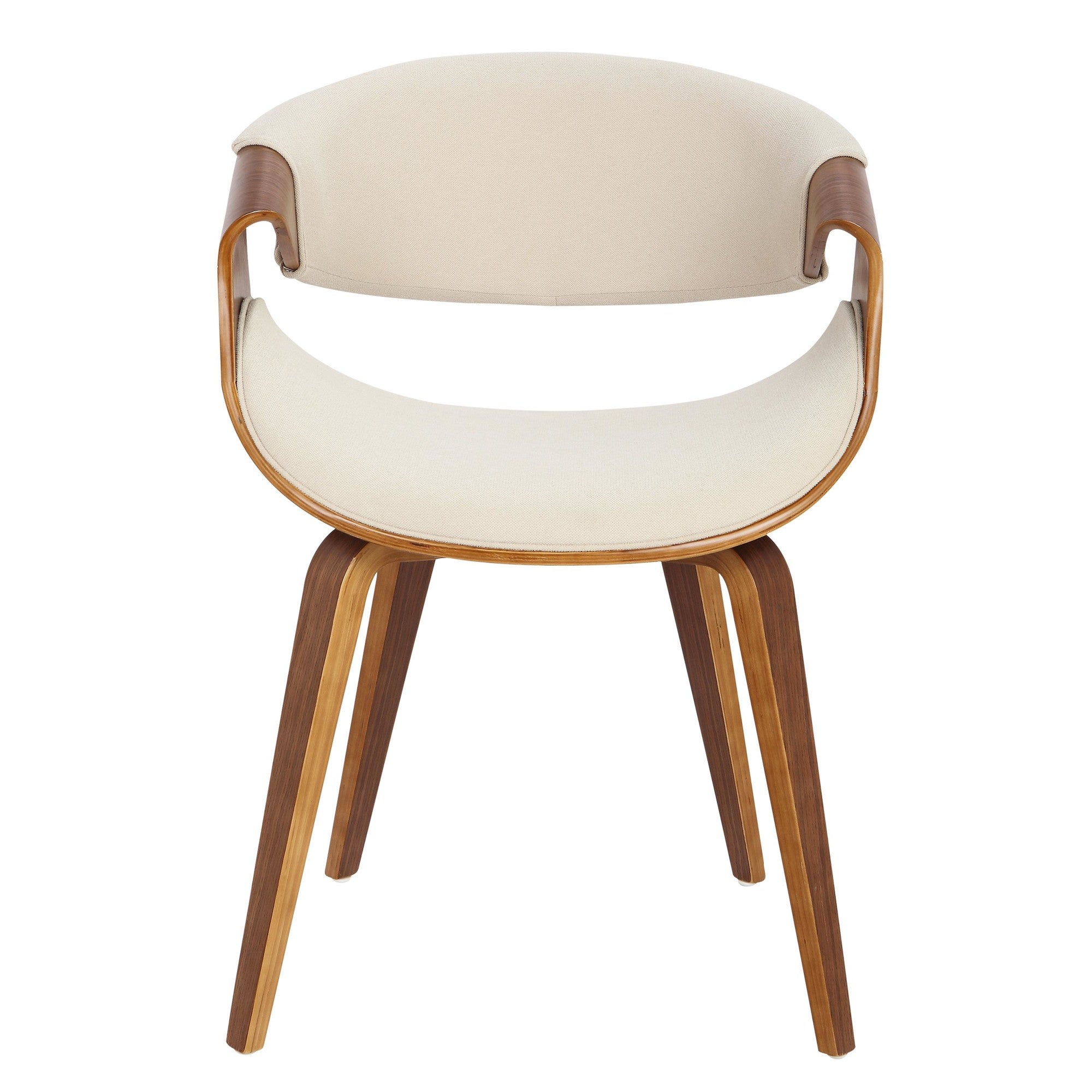Curvo Chair - Set of 2 - Walnut Wood, Cream Fabric