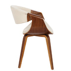 Curvo Chair - Set of 2 - Walnut Wood, Cream Fabric