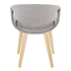 Curvo Upholstered Chair - Set of 2 - Natural Wood, Grey Fabric