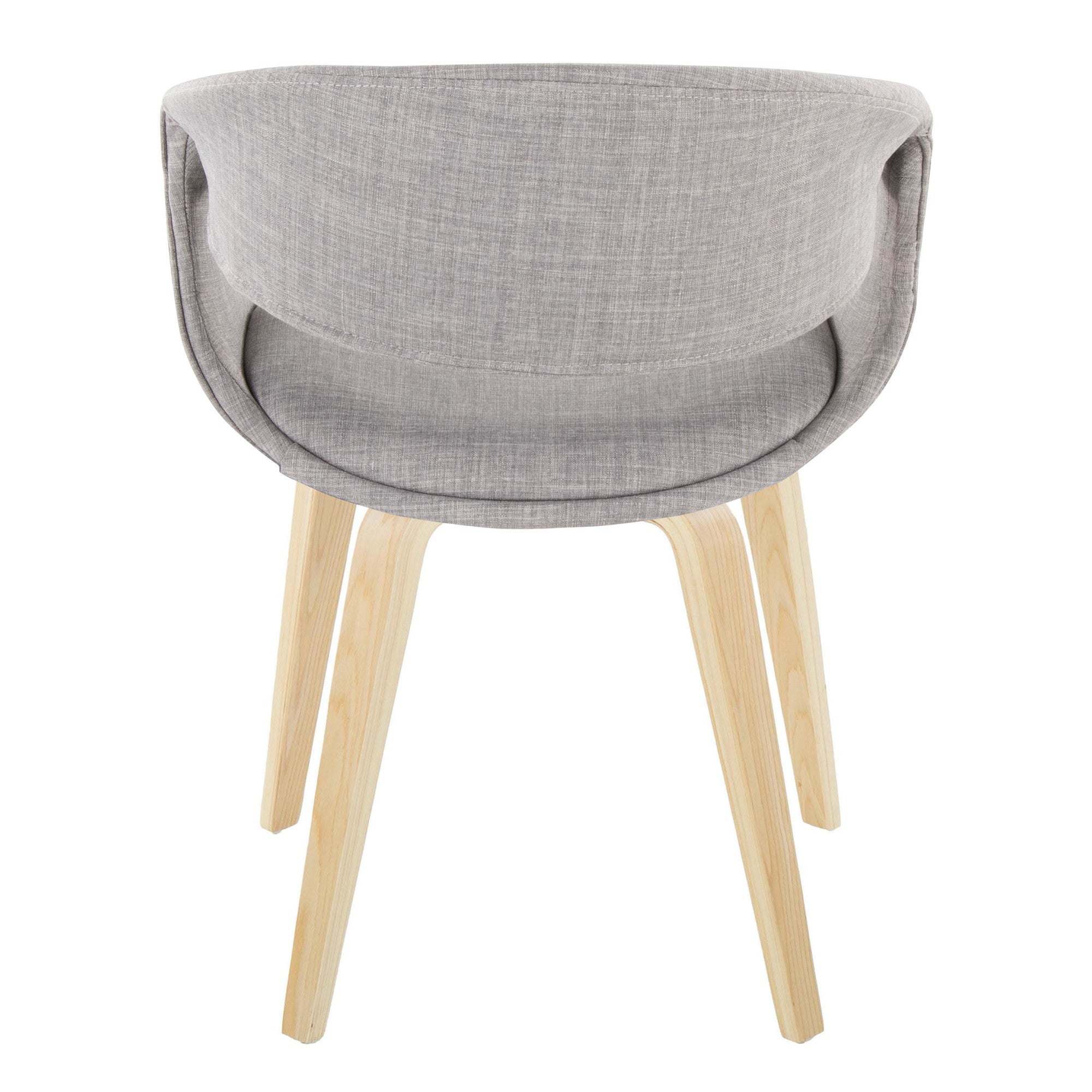 Curvo Upholstered Chair - Set of 2 - Natural Wood, Grey Fabric