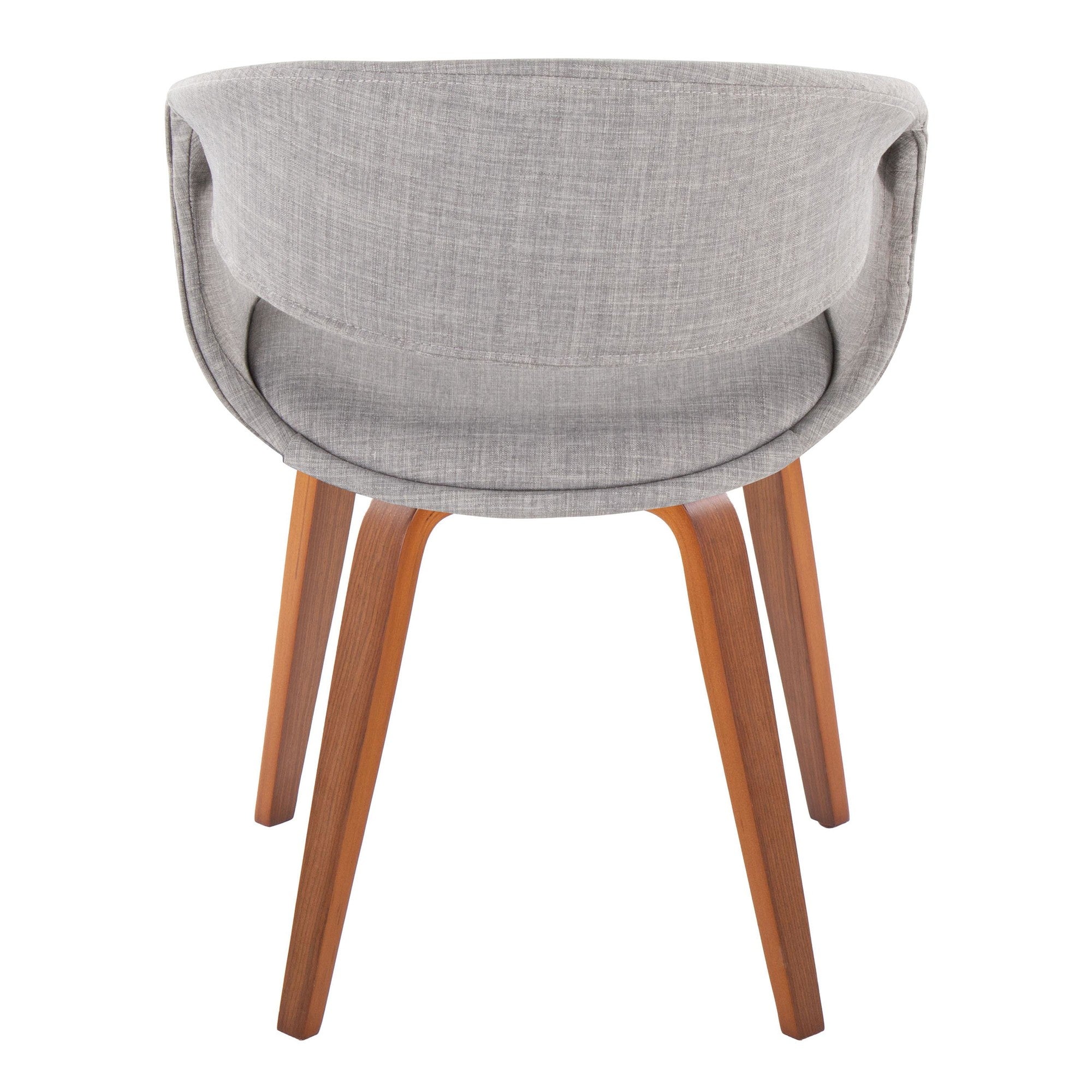 Curvo Upholstered Chair - Set of 2 - Walnut Wood, Grey Fabric