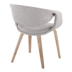 Curvo Upholstered Chair - Set of 2 - Whitewashed Wood, Grey Fabric