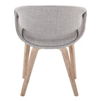 Curvo Upholstered Chair - Set of 2 - Whitewashed Wood, Grey Fabric