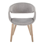 Curvo Upholstered Chair - Set of 2 - Whitewashed Wood, Grey Fabric