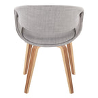 Curvo Upholstered Chair - Set of 2 - Zebra Wood, Grey Fabric