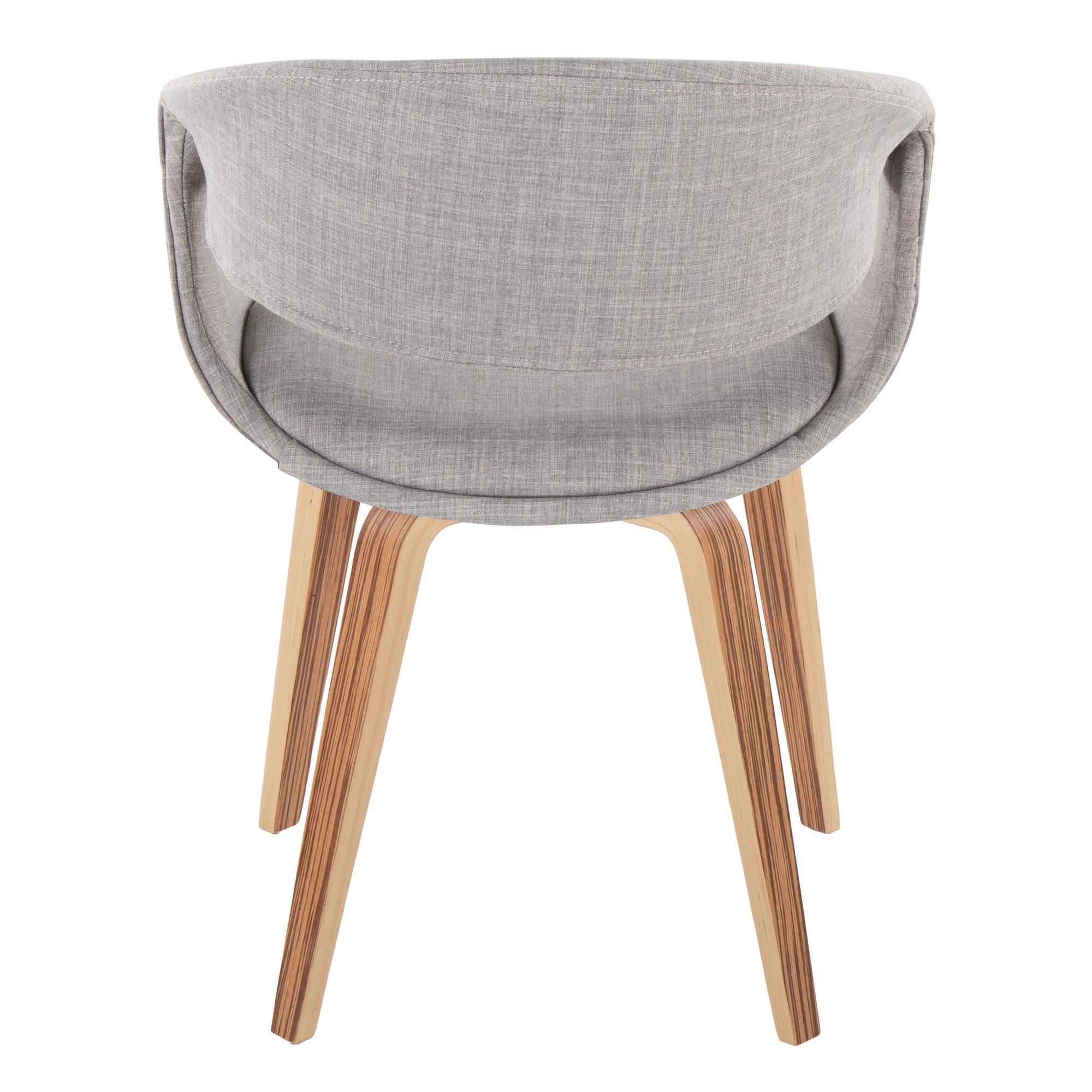 Curvo Upholstered Chair - Set of 2 - Zebra Wood, Grey Fabric