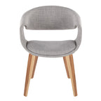 Curvo Upholstered Chair - Set of 2 - Zebra Wood, Grey Fabric