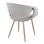 Curvo Upholstered Chair - Set of 2 - Antique Copper Metal, Grey Fabric