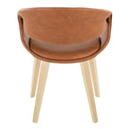 Curvo Upholstered Chair - Set of 2 - Natural Wood, Camel PU