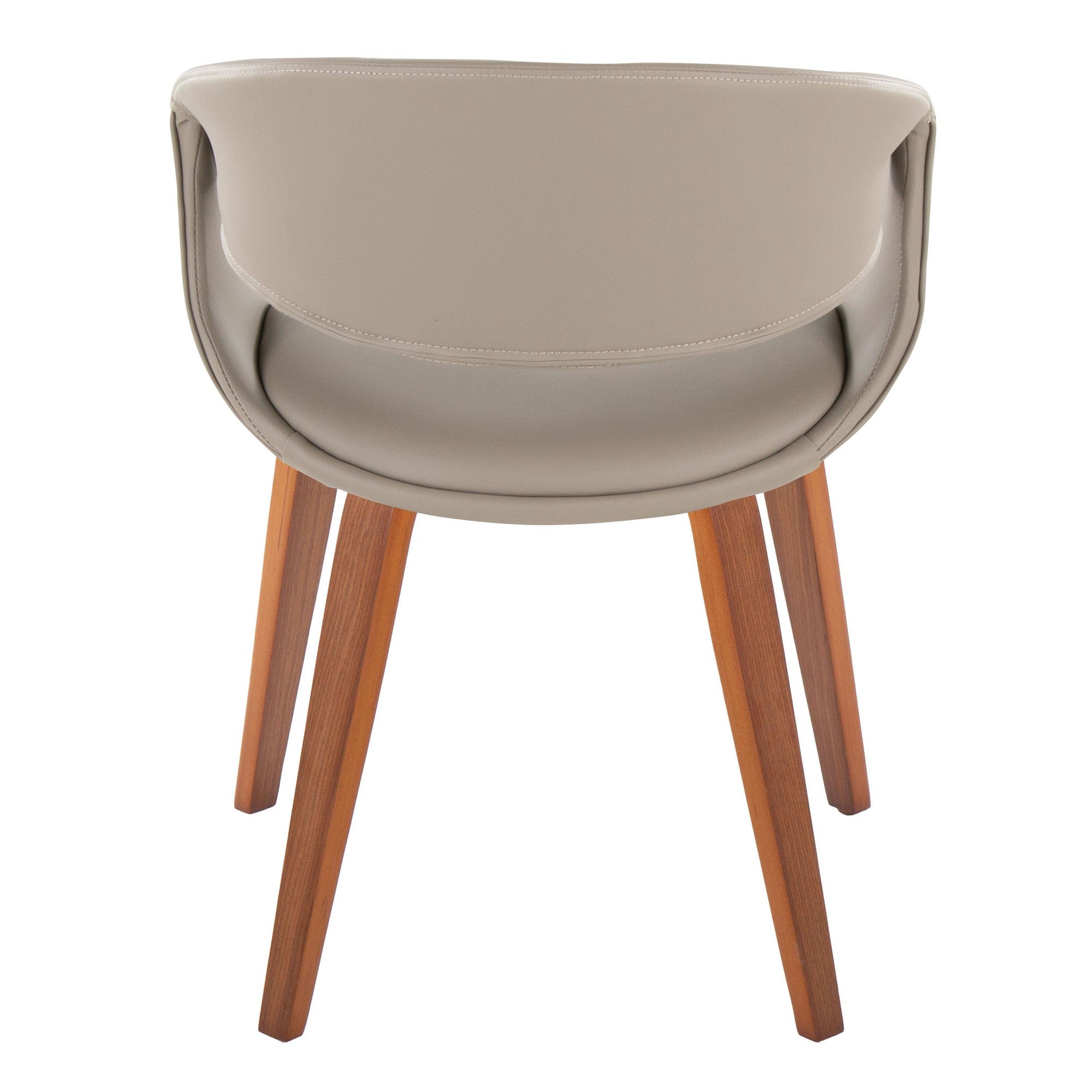 Curvo Upholstered Chair - Set of 2 - Walnut Wood, Light Grey PU