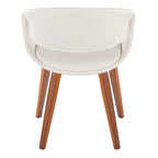 Curvo Upholstered Chair - Set of 2 - Walnut Wood, White PU