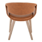 Curvo Upholstered Chair - Set of 2 - Whitewashed Wood, Camel PU