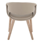 Curvo Upholstered Chair - Set of 2 - Whitewashed Wood, Light Grey PU