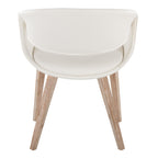Curvo Upholstered Chair - Set of 2 - Whitewashed Wood, White PU