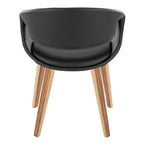 Curvo Upholstered Chair - Set of 2 - Zebra Wood, Black PU