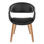 Curvo Upholstered Chair - Set of 2 - Zebra Wood, Black PU