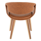 Curvo Upholstered Chair - Set of 2 - Zebra Wood, Camel PU