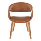 Curvo Upholstered Chair - Set of 2 - Zebra Wood, Camel PU