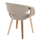 Curvo Upholstered Chair - Set of 2 - Zebra Wood, Light Grey PU