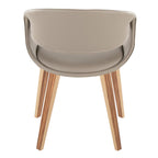 Curvo Upholstered Chair - Set of 2 - Zebra Wood, Light Grey PU