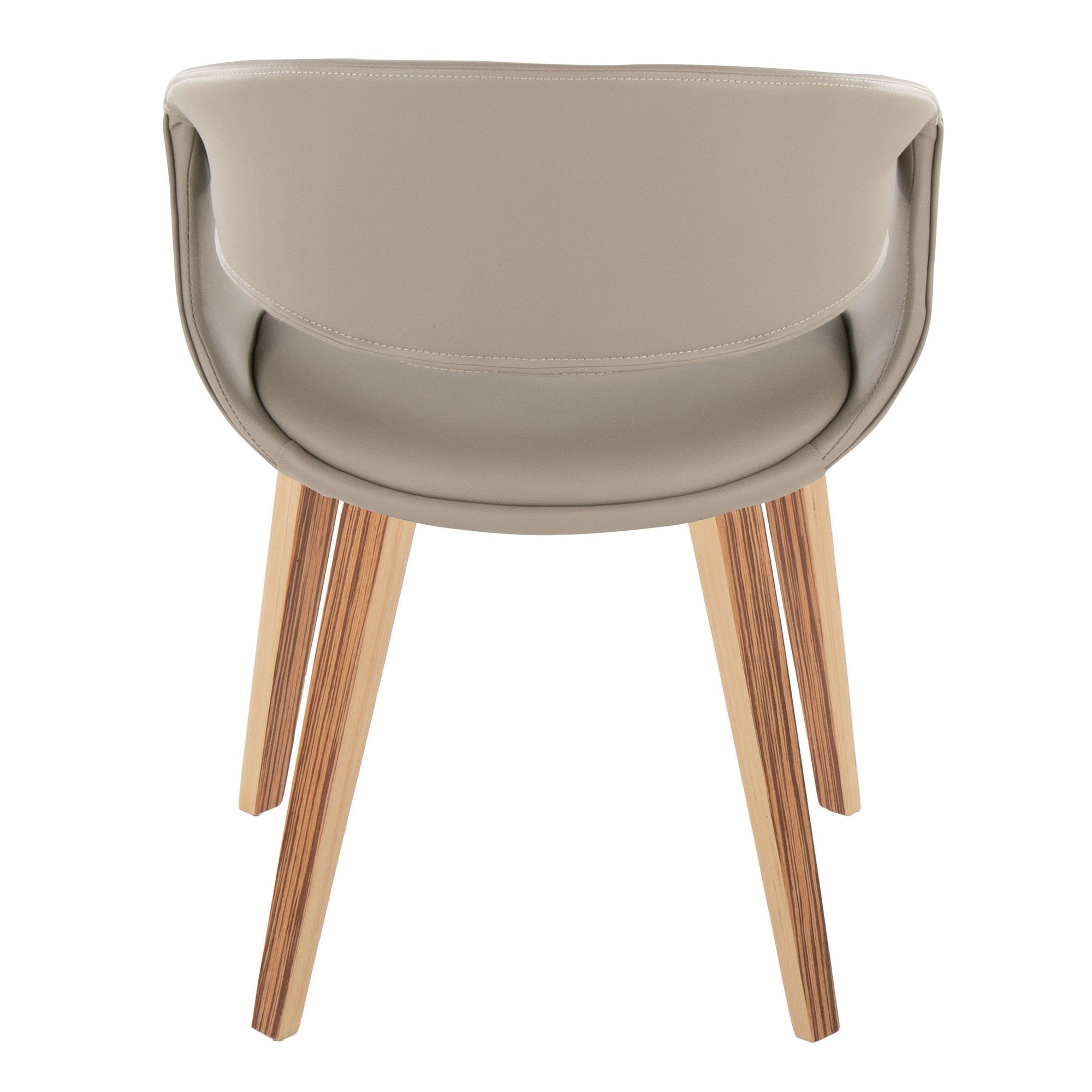 Curvo Upholstered Chair - Set of 2 - Zebra Wood, Light Grey PU
