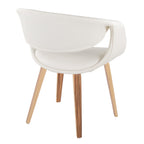 Curvo Upholstered Chair - Set of 2 - Zebra Wood, White PU