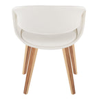Curvo Upholstered Chair - Set of 2 - Zebra Wood, White PU