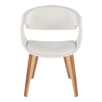 Curvo Upholstered Chair - Set of 2 - Zebra Wood, White PU