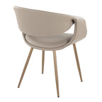 Curvo Upholstered Chair - Set of 2 - Antique Copper Metal, Light Grey PU