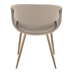 Curvo Upholstered Chair - Set of 2 - Antique Copper Metal, Light Grey PU