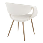 Curvo Upholstered Chair - Set of 2 - Antique Copper Metal, White PU