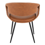 Curvo Upholstered Chair - Set of 2 - Black Metal, Camel PU