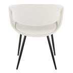 Curvo Upholstered Chair - Set of 2 - Black Metal, White PU