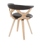 Gardenia Chair - Whitewashed Wood, Brown PU
