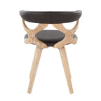 Gardenia Chair - Whitewashed Wood, Brown PU